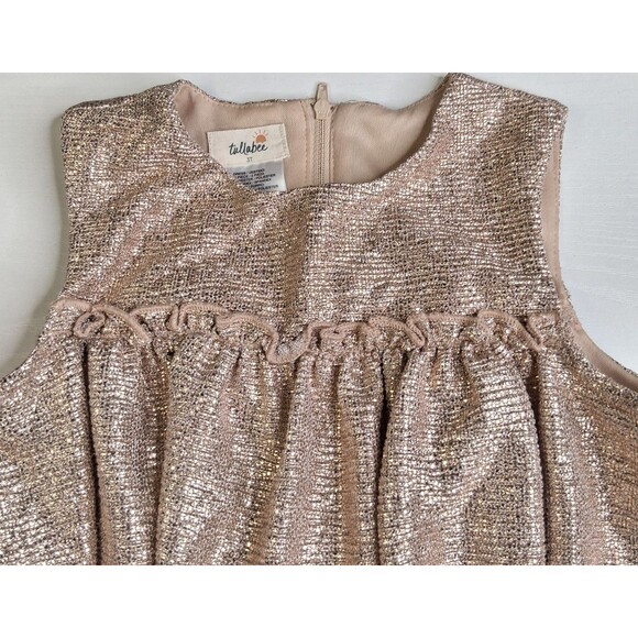 Tullabee Gold Sparkle Dress Girl's Size 3T Holiday Party Wedding Formal - Picture 2 of 9